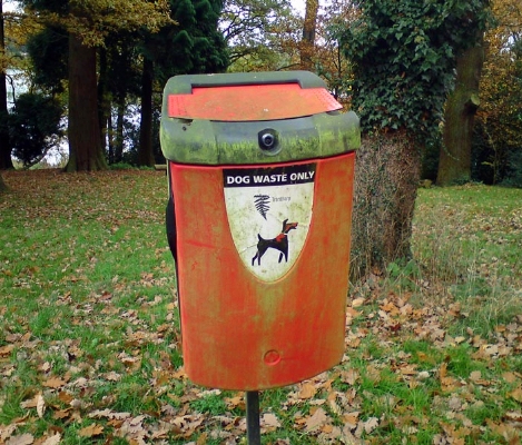 A dog waste bin at the Trentham Estate